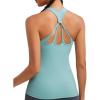 image:imageRUNNING GIRL Workout Tank Tops with Built in Bras for WomenCompression Shirt Strappy Back Athletic Yoga TopsDpale Green