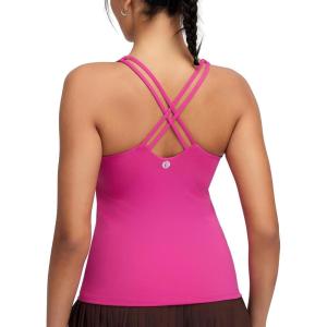 image:imageRUNNING GIRL Womens Workout Tank Tops with Built in BraCrisscross Back Padded Athletic Compression Shirts Yoga TopsMagenta