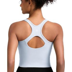 image:imageRUNNING GIRL Workout Tank Tops with Built in Bras for WomenCompression Shirt Strappy Back Athletic Yoga TopsYicy Grey