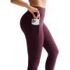image:imageRUNNING GIRL Leggings for Women 25 Inseam High Waisted Compression Buttery Soft Yoga Pants with PocketsMaroon
