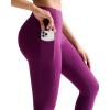 image:imageRUNNING GIRL Leggings for Women 25 Inseam High Waisted Compression Buttery Soft Yoga Pants with PocketsPlum