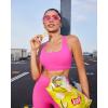 image:imageRUNNING GIRL Padded Sports Bras for Women Medium Support CrissCross Back Strappy Sports Bra Gym Yoga Bra with Removable CupsWX3114Hot PinkL