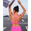 image:imageRUNNING GIRL Padded Sports Bras for Women Medium Support CrissCross Back Strappy Sports Bra Gym Yoga Bra with Removable CupsWX3114Hot PinkL