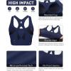 image:imageRUNNING GIRL Sports Bras for Women High Support Adjustable Straps High Impact Sports Bras with Sewn in Pads Workout BraNavy Blue