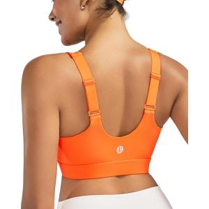 image:imageRUNNING GIRL Adjustable Straps High Impact Sports Bra for WomenHigh Support Workout Sports Bras with Sewn in PadsAorange