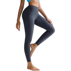 image:imageRUNNING GIRL Leggings for Women 25 Inseam High Waisted Compression Buttery Soft Yoga Pants with PocketsDeep Grey