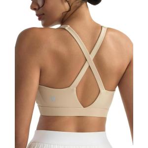 image:imageRUNNING GIRL Sports Bra for Women High Support Molded Cup High Impact Sports Bras with Sewn in Pads Strappy Running BraNude