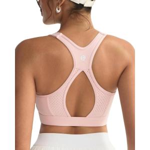 image:imageRUNNING GIRL Sports Bras for Women High Support Adjustable Straps High Impact Sports Bras with Sewn in Pads Workout BraPink