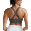 image:imageRUNNING GIRL Sports Bra for WomenMolded Cup Strappy Running High Impact Sports Bra with Sewn in PadsDark Grey