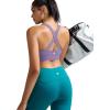image:imageRUNNING GIRL Sports Bra for WomenMolded Cup Strappy Running High Impact Sports Bra with Sewn in PadsDusty Lavender