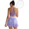 image:imageRUNNING GIRL Sports Bra for WomenMolded Cup Strappy Running High Impact Sports Bra with Sewn in PadsDusty Lavender