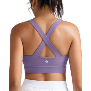 image:imageRUNNING GIRL Sports Bra for WomenMolded Cup Strappy Running High Impact Sports Bra with Sewn in PadsDusty Lavender