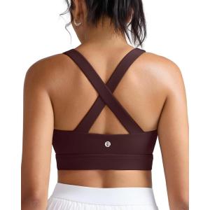 image:imageRUNNING GIRL Sports Bra for WomenMolded Cup Strappy Running High Impact Sports Bra with Sewn in PadsMaroon