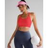 image:imageRUNNING GIRL Sports Bra for WomenY Back Molded Cup Strappy Running High Impact Sports Bra with Sewn in PadsDeep Red