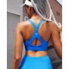 image:imageRUNNING GIRL Sports Bra for WomenY Back Molded Cup Strappy Running High Impact Sports Bra with Sewn in PadsSparkle Blue