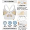 image:imageRUNNING GIRL Sports Bra for WomenY Back Molded Cup Strappy Running High Impact Sports Bra with Sewn in PadsWhite