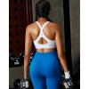 image:imageRUNNING GIRL Sports Bra for WomenY Back Molded Cup Strappy Running High Impact Sports Bra with Sewn in PadsWhite