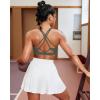 image:imageRUNNING GIRL Sports Bras for Women MediumHigh Impact Running Strappy Sports Bra with Removable PadsBink Green