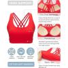 image:imageRUNNING GIRL Sports Bras for WomenHigh Impact Criss Cross Back Molded Cup Running Bra with Sewn in PadsAred