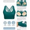 image:imageRUNNING GIRL Sports Bras for WomenHigh Impact Criss Cross Back Molded Cup Running Bra with Sewn in PadsAteal