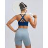 image:imageRUNNING GIRL Sports Bras for WomenSeamless Strappy Sports Bra High Support Crisscross Back with Removable PadsAblacknavyteal