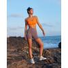 image:imageRUNNING GIRL Sports Bras for WomenSeamless Strappy Sports Bra High Support Crisscross Back with Removable PadsAblackyelloworange