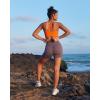 image:imageRUNNING GIRL Sports Bras for WomenSeamless Strappy Sports Bra High Support Crisscross Back with Removable PadsAblackyelloworange
