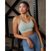 image:imageRUNNING GIRL Sports Bras for WomenStrappy Crisscross Back Padded Low Impact Running Sports Bra with Removable CupsAlight Grass Green