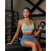 image:imageRUNNING GIRL Sports Bras for WomenStrappy Crisscross Back Padded Low Impact Running Sports Bra with Removable CupsAlight Grass Green