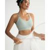 image:imageRUNNING GIRL Sports Bras for WomenStrappy Crisscross Back Padded Low Impact Running Sports Bra with Removable CupsAlight Grass Green