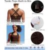 image:imageRUNNING GIRL Tank top with Built in Bra for WomenCompression Shirts Crisscross Back Workout Yoga TopsBrown