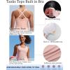 image:imageRUNNING GIRL Tank top with Built in Bra for WomenCompression Shirts Crisscross Back Workout Yoga TopsPink