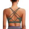 image:imageRUNNING GIRL Sports Bras for Women MediumHigh Impact Running Strappy Sports Bra with Removable PadsBink Green