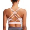 image:imageRUNNING GIRL Sports Bras for Women MediumHigh Impact Running Strappy Sports Bra with Removable PadsBlight Pink
