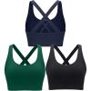 image:imageRUNNING GIRL Sports Bras for WomenSeamless Strappy Sports Bra High Support Crisscross Back with Removable PadsAblacknavyteal