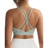image:imageRUNNING GIRL Sports Bras for WomenStrappy Crisscross Back Padded Low Impact Running Sports Bra with Removable CupsAlight Grass Green