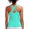 image:imageRUNNING GIRL Tank top with Built in Bra for WomenCompression Shirts Crisscross Back Workout Yoga TopsBright Green