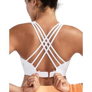 image:imageRUNNING GIRL High Impact Sports Bras for WomenCrisscross Back Adjustable Straps Bra with Hook Closure Workout Supportive BraAwhite