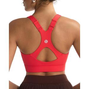 image:imageRUNNING GIRL Sports Bras for WomenAdjustable Straps Running Supportive High Impact Sports Bra with Sewn in PadsAdeep Red