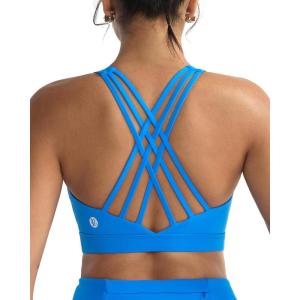 image:imageRUNNING GIRL Sports Bras for WomenHigh Impact Criss Cross Back Molded Cup Running Bra with Sewn in PadsAsparkle Blue