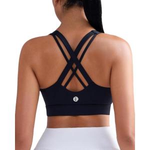 image:imageRUNNING GIRL Sports Bras for WomenHigh Impact Criss Cross Back Molded Cup Running Bra with Sewn in PadsBblack