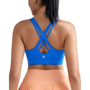 image:imageRUNNING GIRL Sports Bras for WomenHigh Impact Criss Cross Back Molded Cup Running Bra with Sewn in PadsBblue