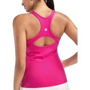 image:imageRUNNING GIRL Workout Tank Tops for WomenRacerback Yoga Tops with Built in Bras Athletic Exercise Tops PaddedHot Pink