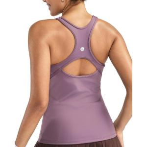 image:imageRUNNING GIRL Workout Tank Tops for WomenRacerback Yoga Tops with Built in Bras Athletic Exercise Tops PaddedPurple
