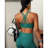 image:imageRUNNING GIRL Sports Bra for WomenMolded Cup Strappy Running High Impact Sports Bra with Sewn in PadsAteal
