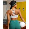 image:imageRUNNING GIRL Sports Bra for WomenMolded Cup Strappy Running High Impact Sports Bra with Sewn in PadsAwhite
