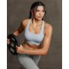 image:imageRUNNING GIRL Sports Bras for WomenCrisscross Back High Impact Sports Bra with Hook Closure Workout Supportive BraAice Grey