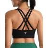image:imageRUNNING GIRL Sports Bra for WomenMolded Cup Strappy Running High Impact Sports Bra with Sewn in PadsAblack