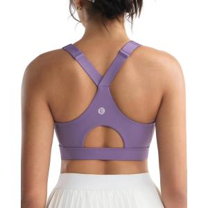 image:imageRUNNING GIRL High Impact Sports Bras for Women High Support Running Adjustable Sports Bra Molded Cup Strappy Sports BrasApurple