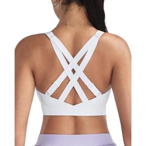 image:imageRUNNING GIRL High Impact Sports Bras for Women High Support Running Adjustable Sports Bra Molded Cup Strappy Sports BrasBwhite